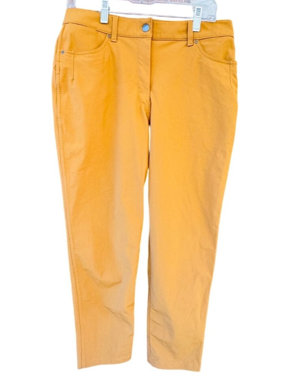 Lululemon City Sleek 5 Pocket Pants Mustard Yellow Slim Fit Women Size 10